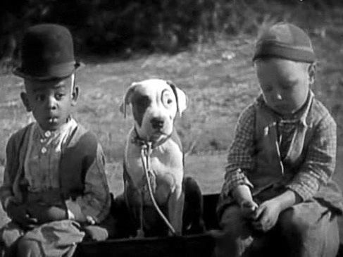 Matthew Beard, Pete the Pup, and Bobby Hutchins in the Our Gang comedy School's Out